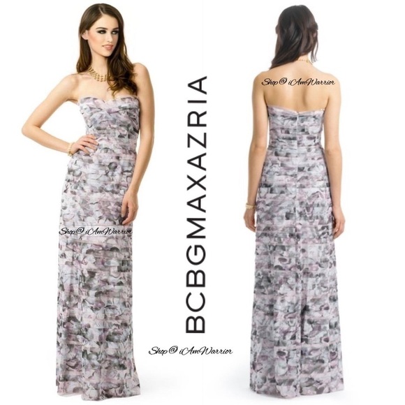 BCBGMaxAzria celeb favorite floral tiered tulle strapless gown *Shop@iamwarrior - Picture 4 of 16